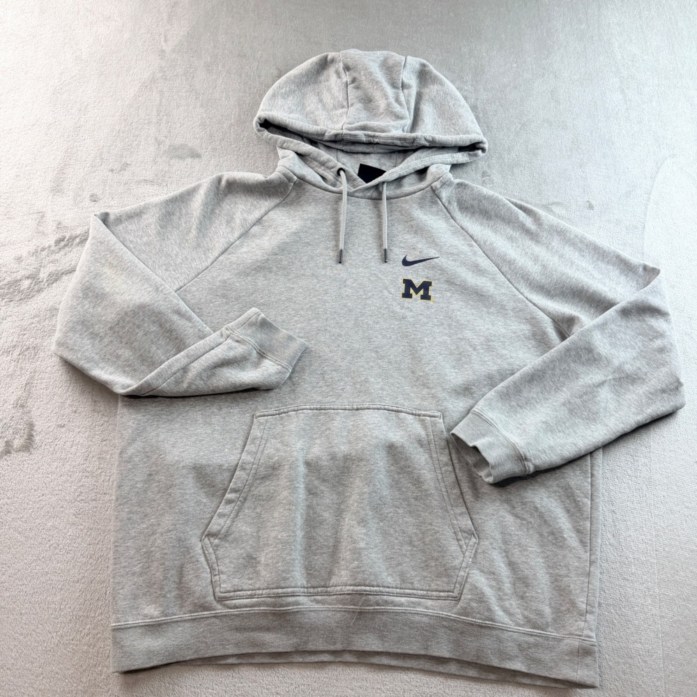 Nike Michigan Wolverines Men's XL Heather Gray Pullover Hoodie